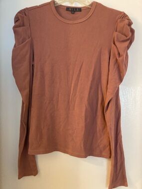 Women's Dusty Rose Puff-Sleeve Long Sleeve Tee